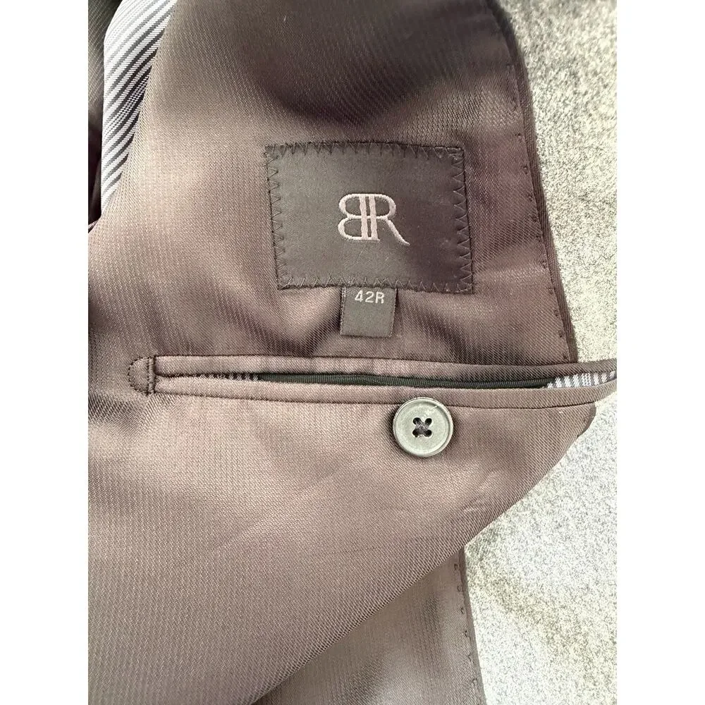 Banana Republic Blazer 42R Gray VBC Super 120s Wool Sport Coat Italian Fabric